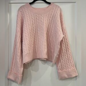 Hollister Light Pink Cable Knit Sweater
